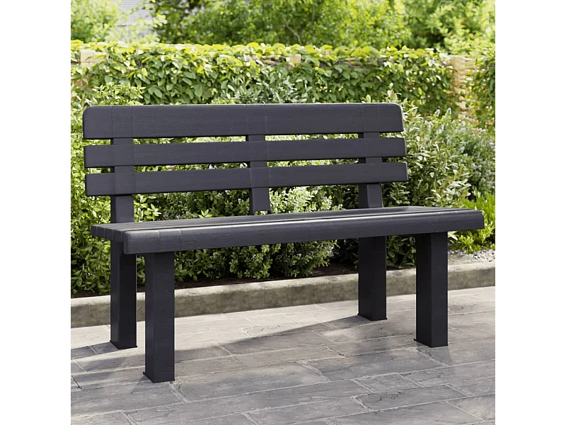 Banc de jardin anthracite 110x52x71 cm polypropylène