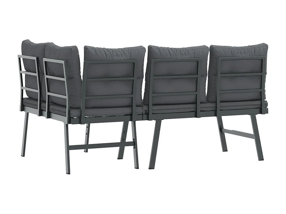 Bancs de jardin avec coussins lot de 2 acier enduit de poudre