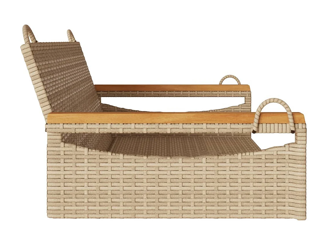 Balancelle beige 109x62x40 cm résine tressée