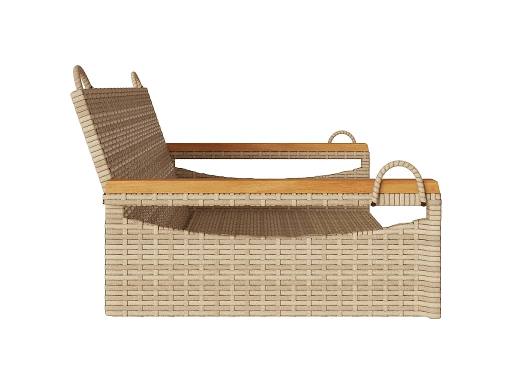Balancelle beige 109x62x40 cm résine tressée