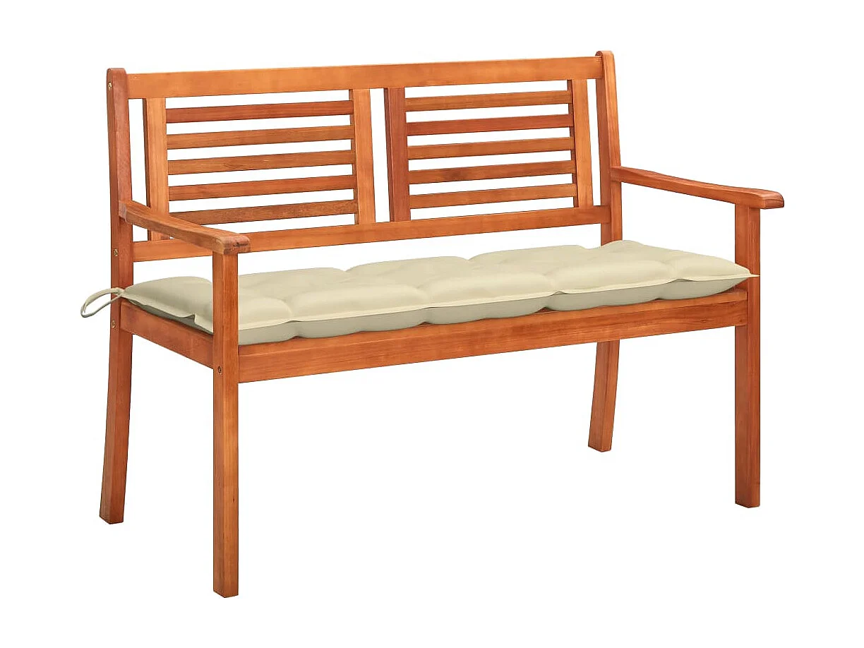 Banco de jardim 2 lugares c/ almofadão 120 cm eucalipto maciço