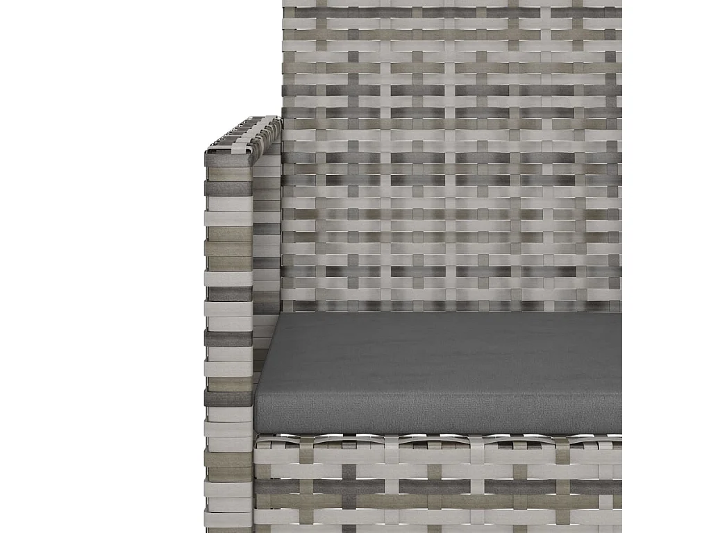 Gartenbank mit Kissen Grau 105 cm Poly Rattan