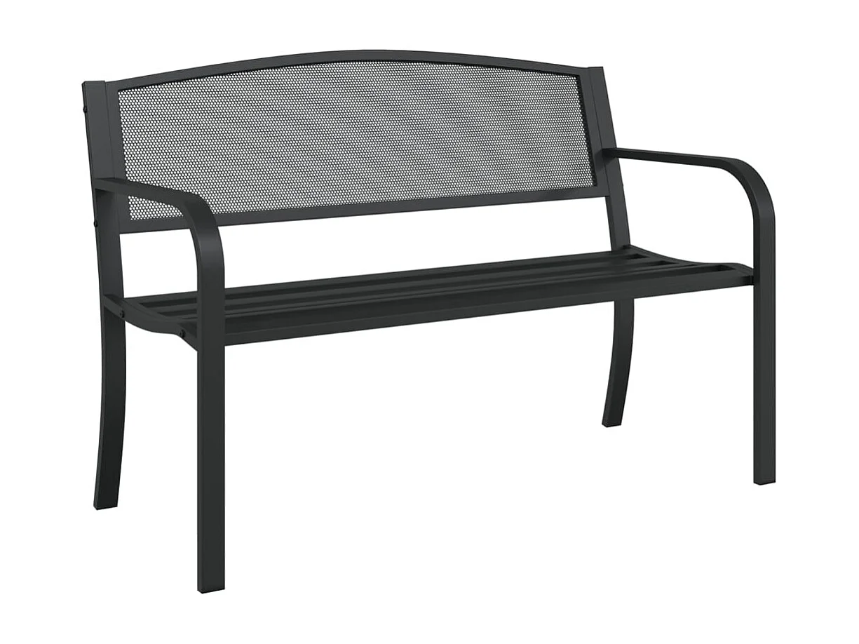 Tuinbankje 119 cm staal zwart
