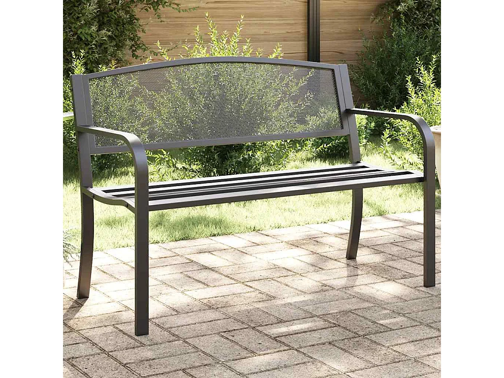 Tuinbankje 119 cm staal zwart