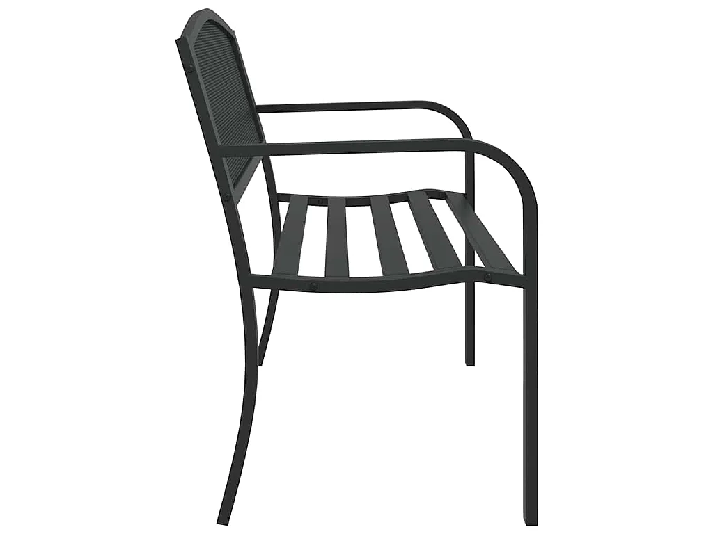 Gartenbank 119 cm Schwarz Stahl