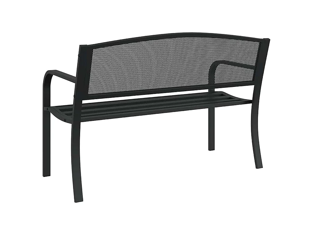 Gartenbank 119 cm Schwarz Stahl
