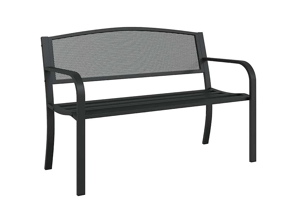 Gartenbank 119 cm Schwarz Stahl