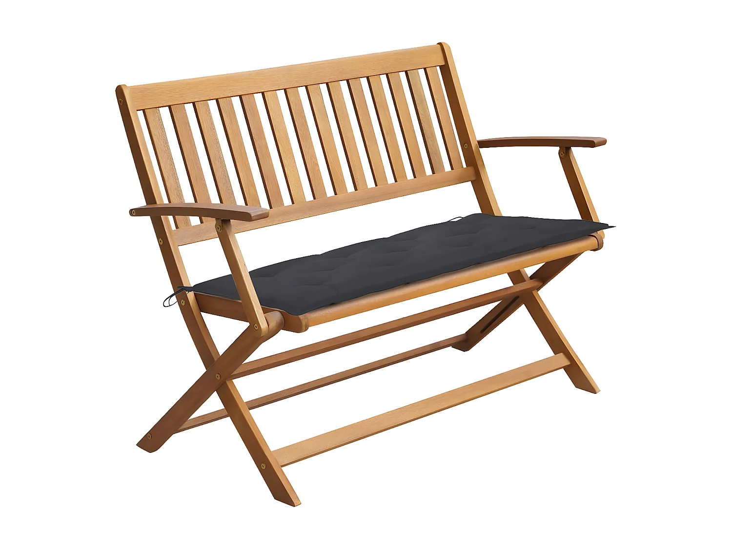 Banc de jardin avec coussin 120 cm Bois d'acacia massif