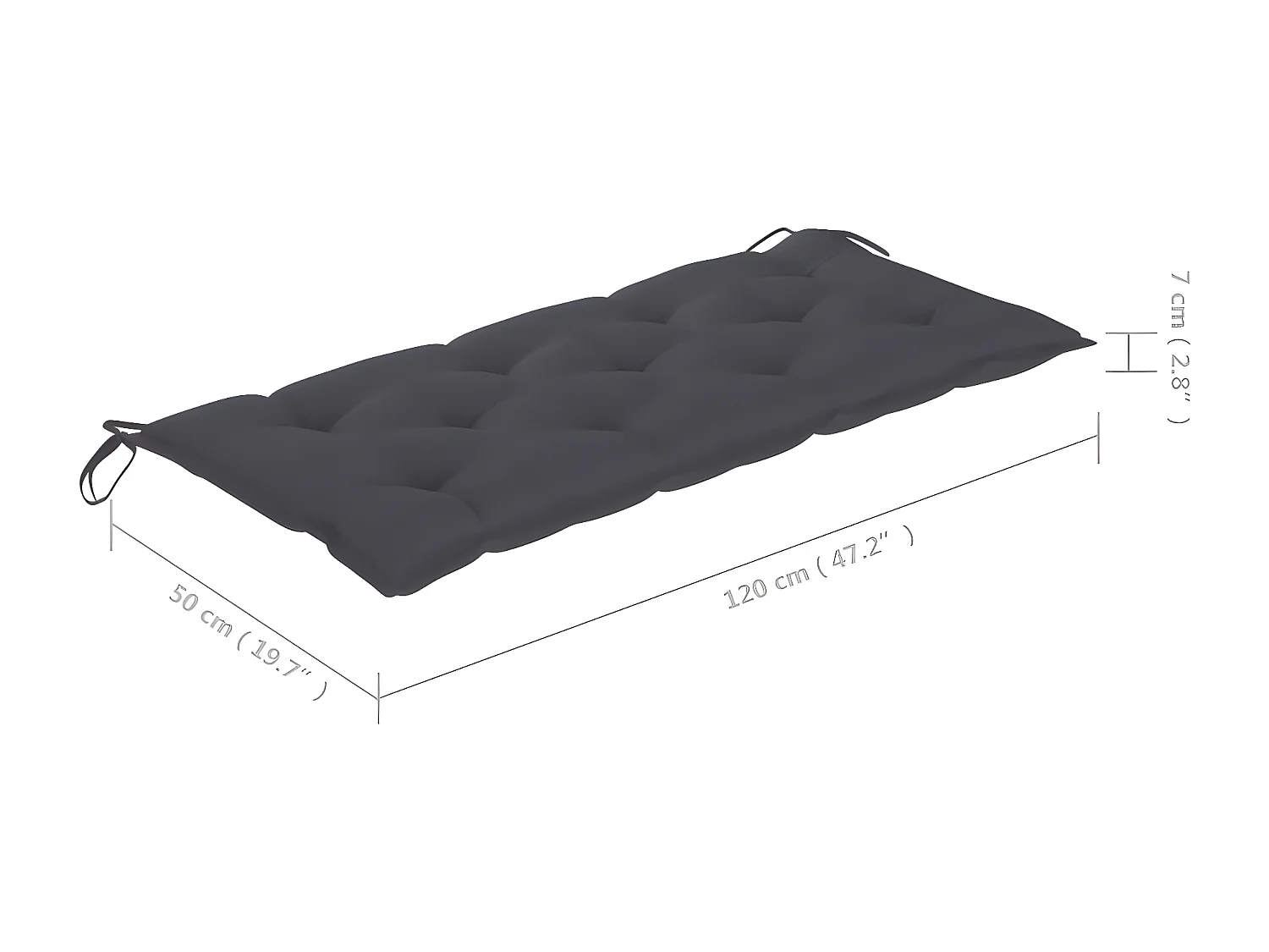 Banc de jardin avec coussin 120 cm Bois d'acacia massif