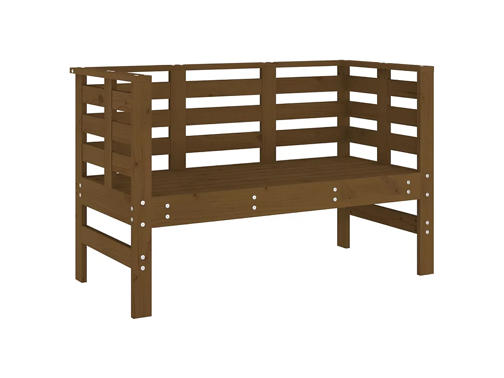 Banc de jardin marron miel 111,5x53x71 cm bois massif de pin