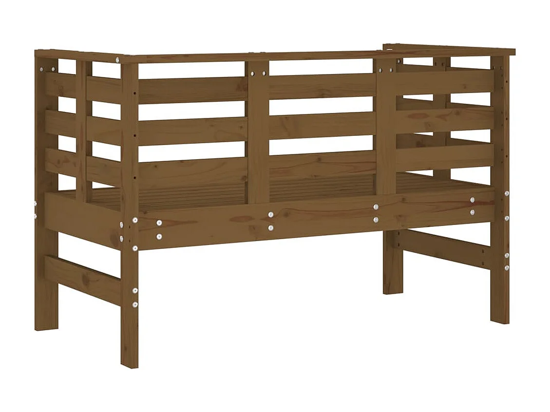Banc de jardin marron miel 111,5x53x71 cm bois massif de pin