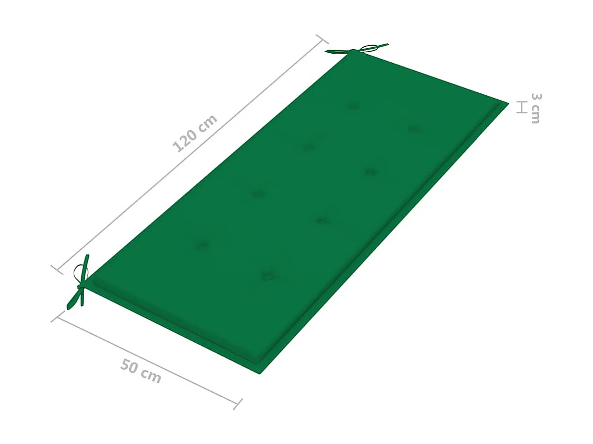 2-Sitzer-Gartenbank mit Auflage 120 cm Grau Eukalyptusholz