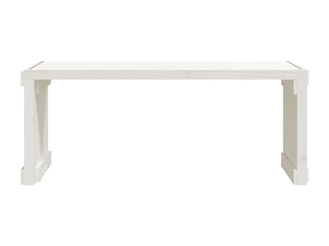 Banc de jardin extensible blanc 212,5x40,5x45cm bois massif pin