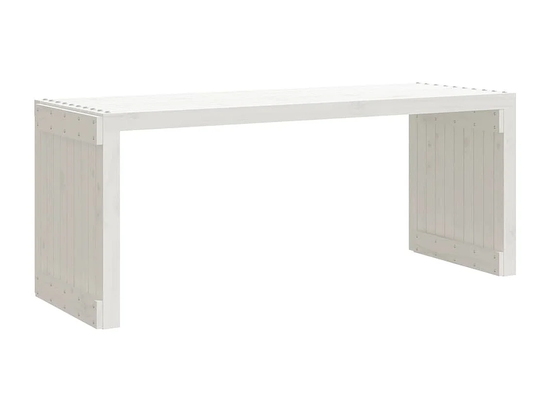 Banc de jardin extensible blanc 212,5x40,5x45cm bois massif pin