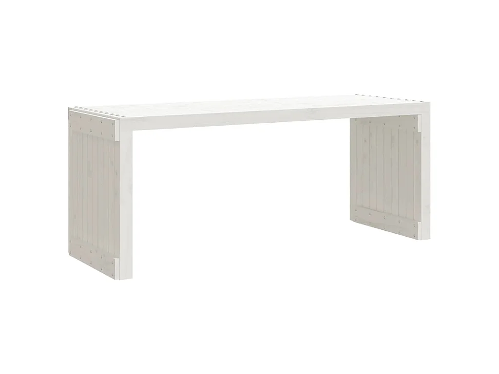 Tuinbankje verlengbaar 212,5x40,5x45 cm massief grenenhout wit