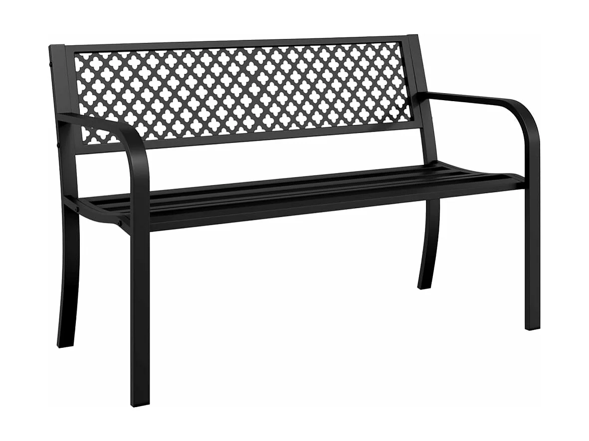 Banco de jardim 119 cm aço preto