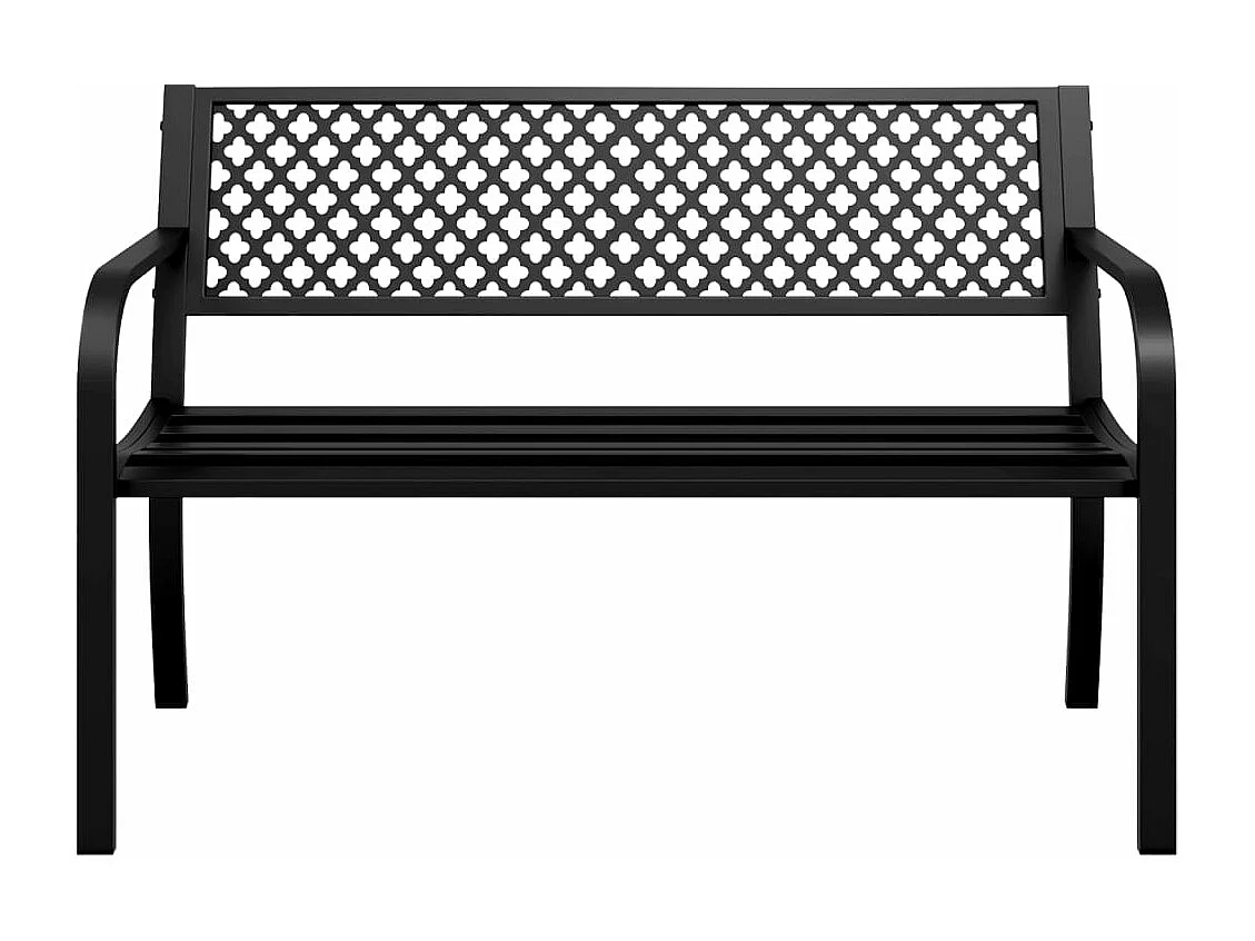 Banco de jardim 119 cm aço preto