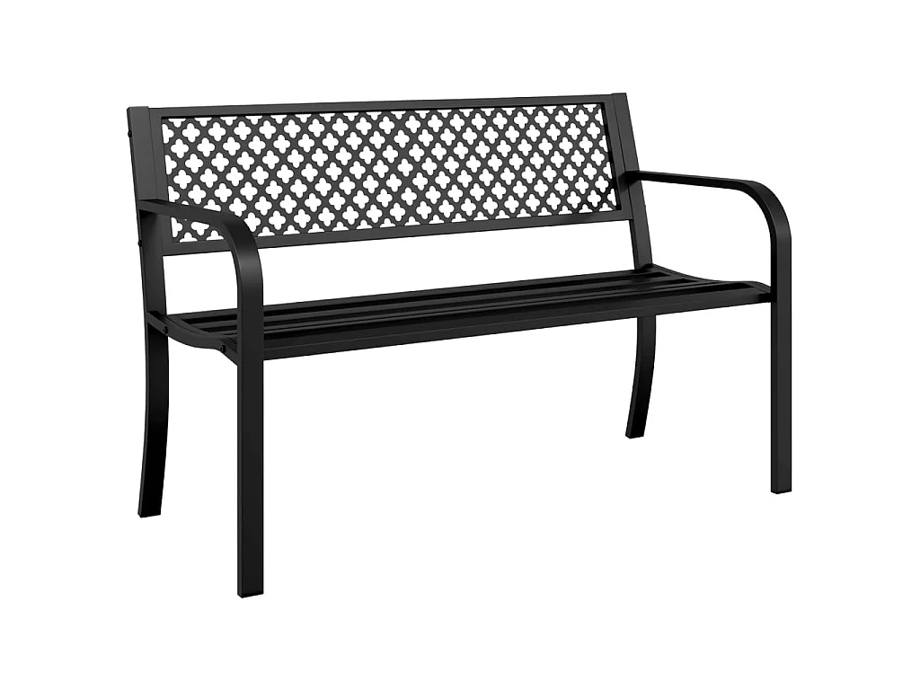 Tuinbankje 119 cm staal zwart