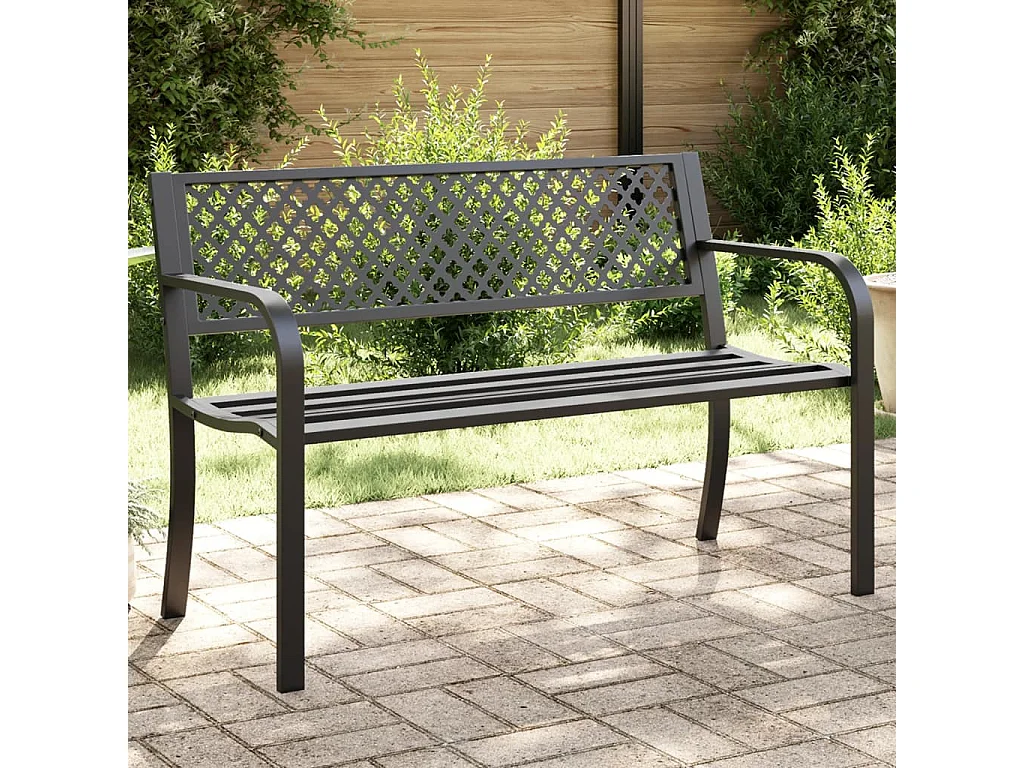 Tuinbankje 119 cm staal zwart