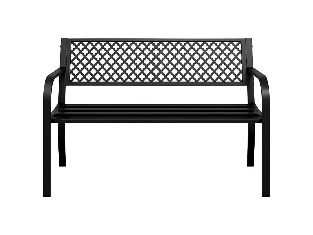 Tuinbankje 119 cm staal zwart