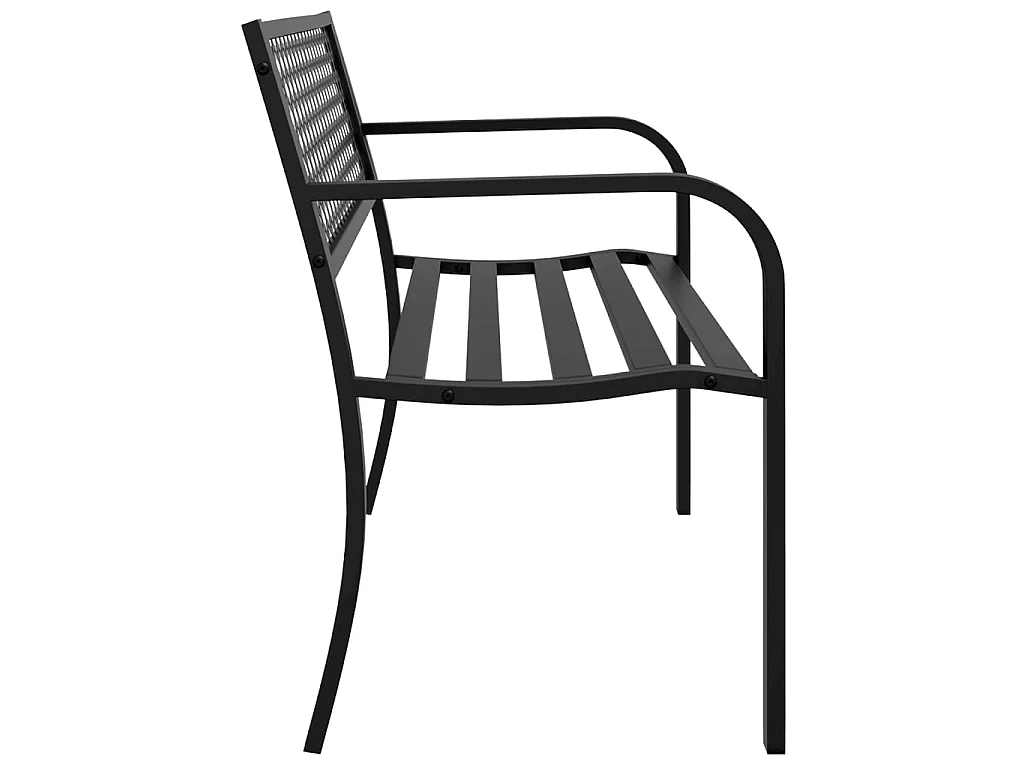 Tuinbankje 119 cm staal zwart