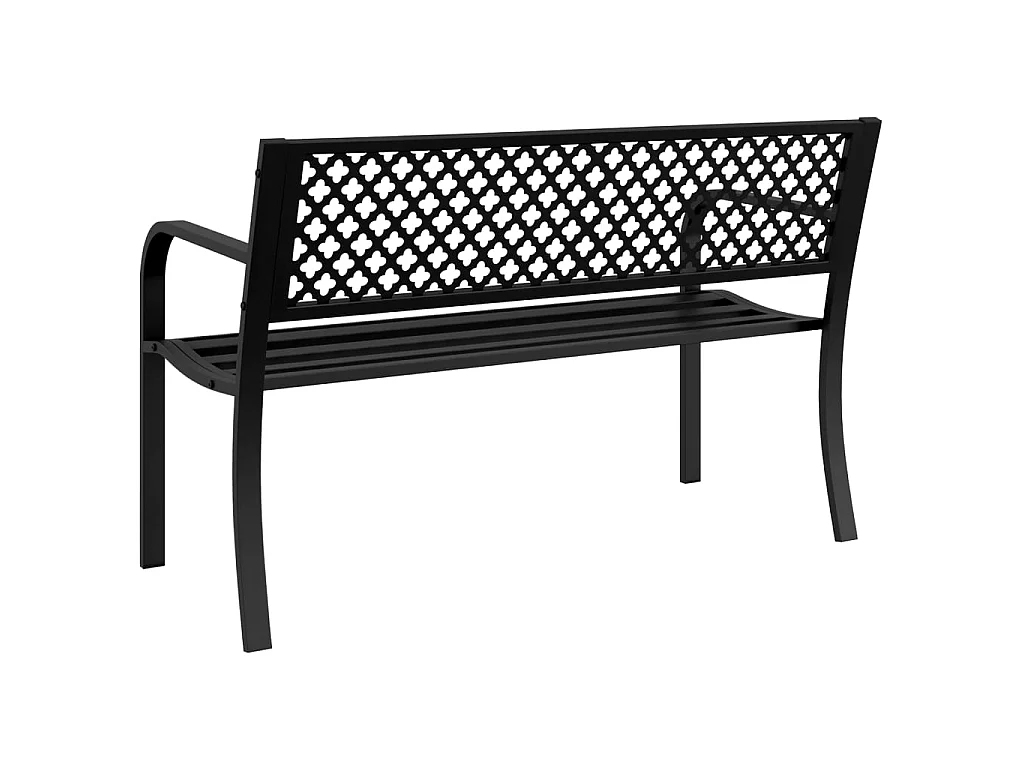 Tuinbankje 119 cm staal zwart