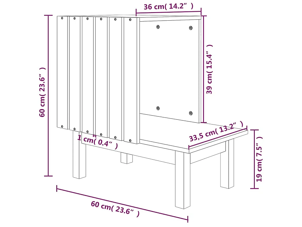 Katzenhaus 60x36x60 cm Massivholz Kiefer