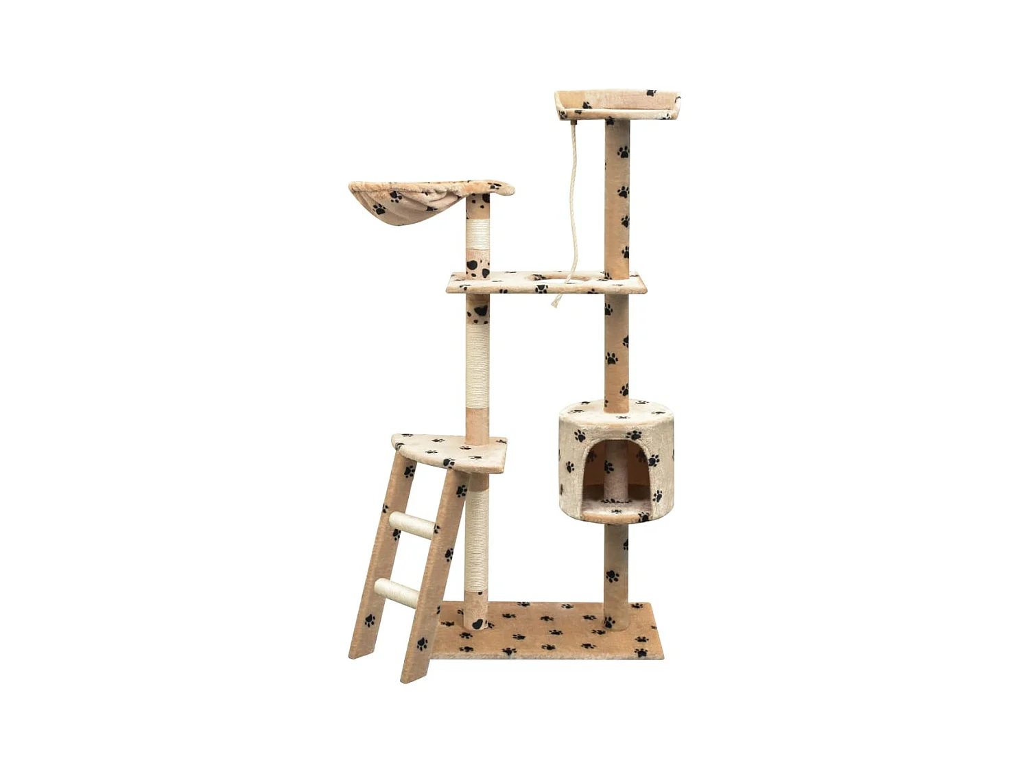Arbre à chat et griffoir Sisal 150 cm Empreintes de pattes Beige