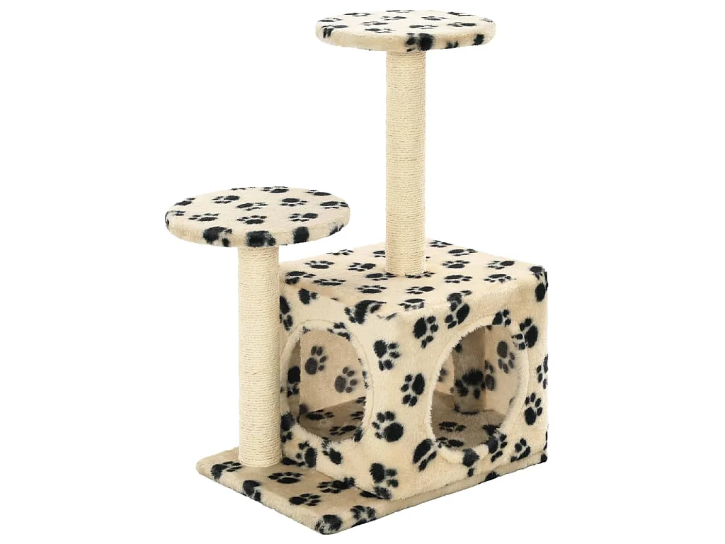 Árvore para gatos c/postes arranhadores sisal 60 cm bege