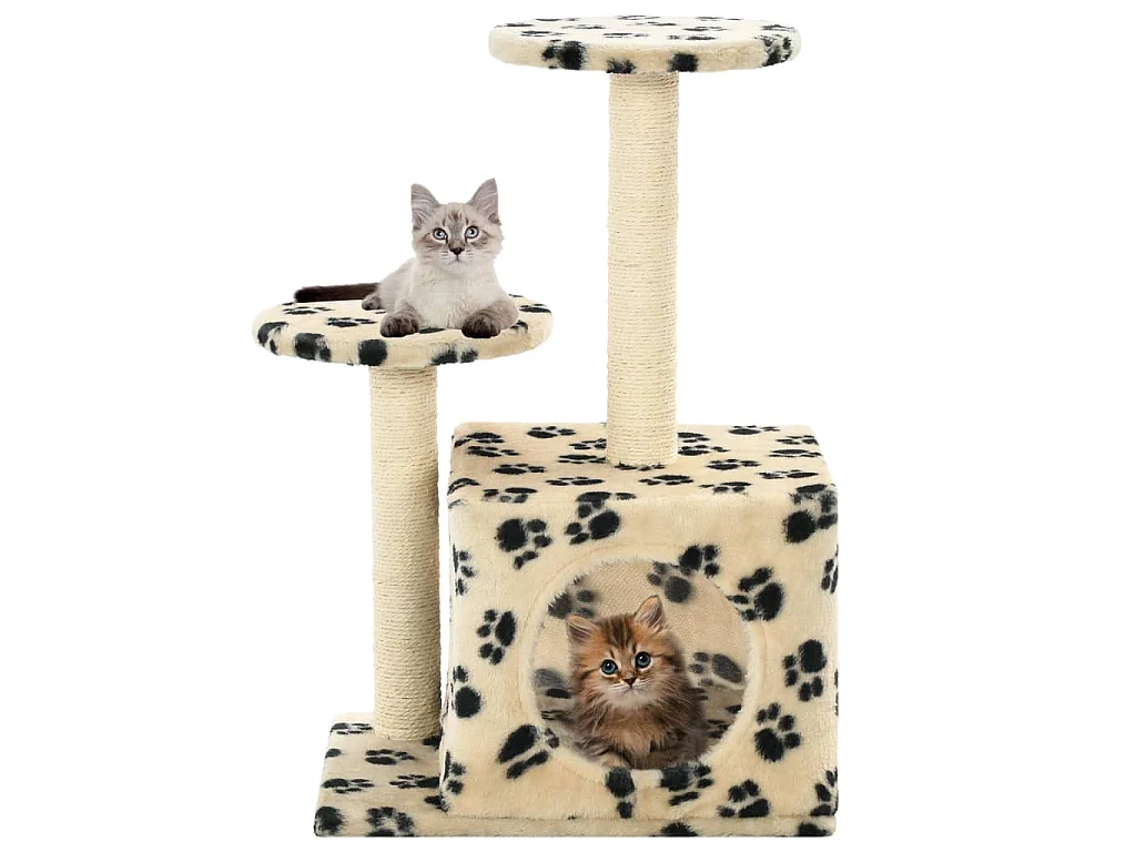 Árvore para gatos c/postes arranhadores sisal 60 cm bege