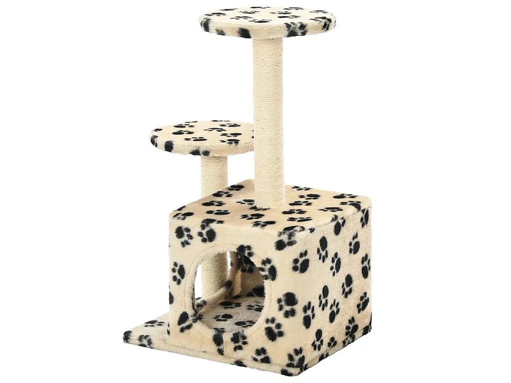 Árvore para gatos c/postes arranhadores sisal 60 cm bege