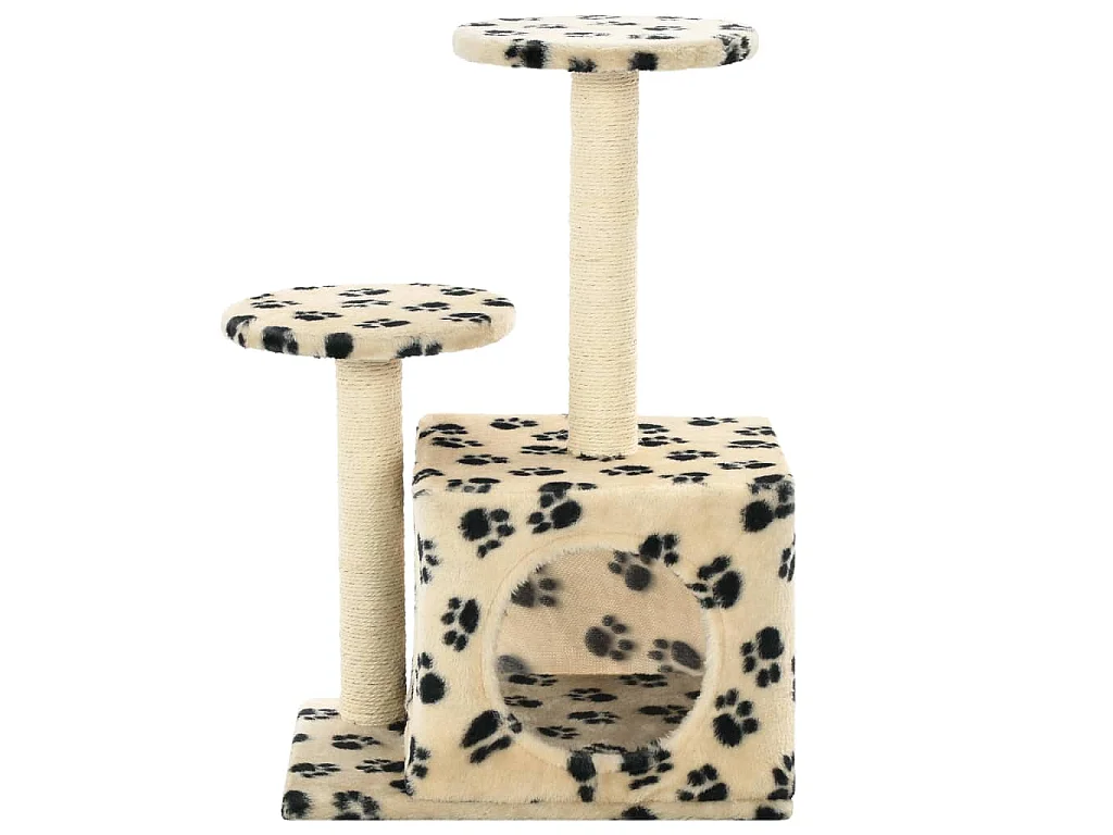Árvore para gatos c/postes arranhadores sisal 60 cm bege