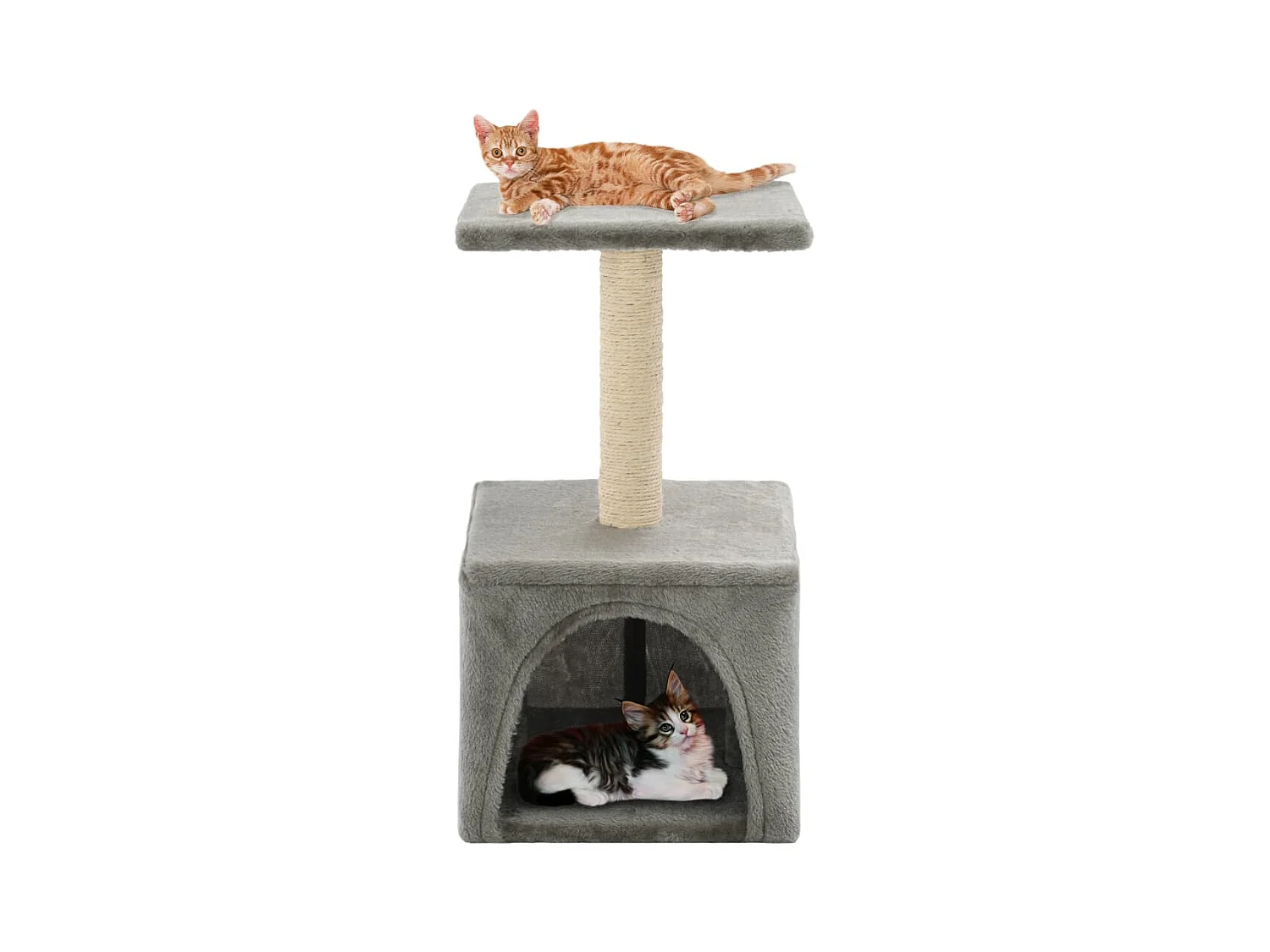 Arbre à chat avec griffoirs en sisal 55 cm Gris