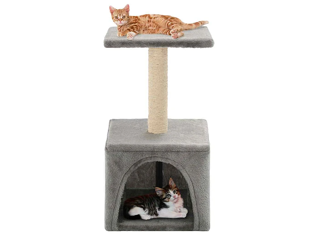 Arbre à chat avec griffoirs en sisal 55 cm Gris