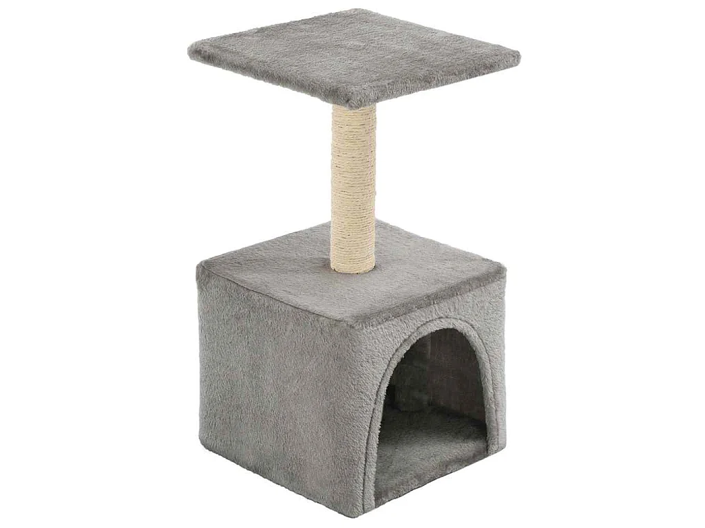 Árvore para gatos c/ postes arranhadores sisal 55 cm cinzento