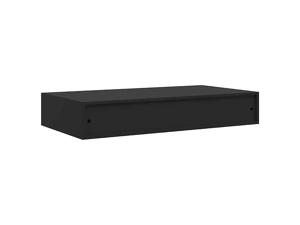 Schweberegal mit Schublade Schwarz 48x25x8 cm
