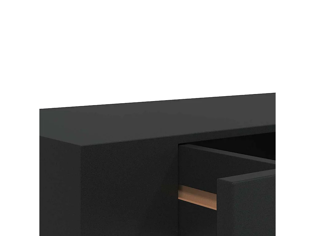 Schweberegal mit Schublade Schwarz 48x25x8 cm