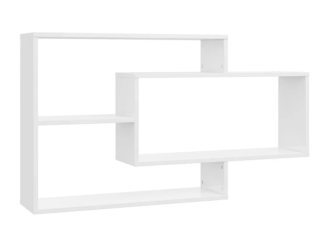 Wandschappen 104x20x58,5 cm bewerkt hout hoogglans wit