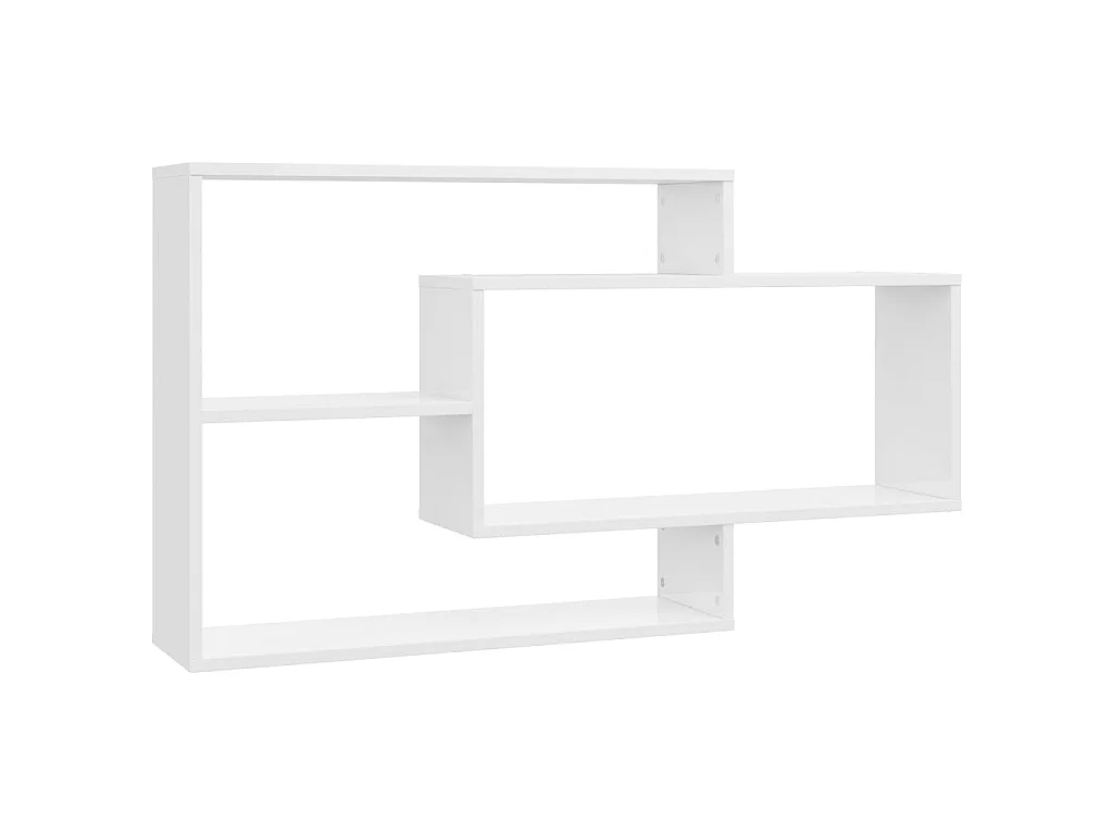 Étagères murales blanc brillant 104x20x58,5 cm bois ingénierie