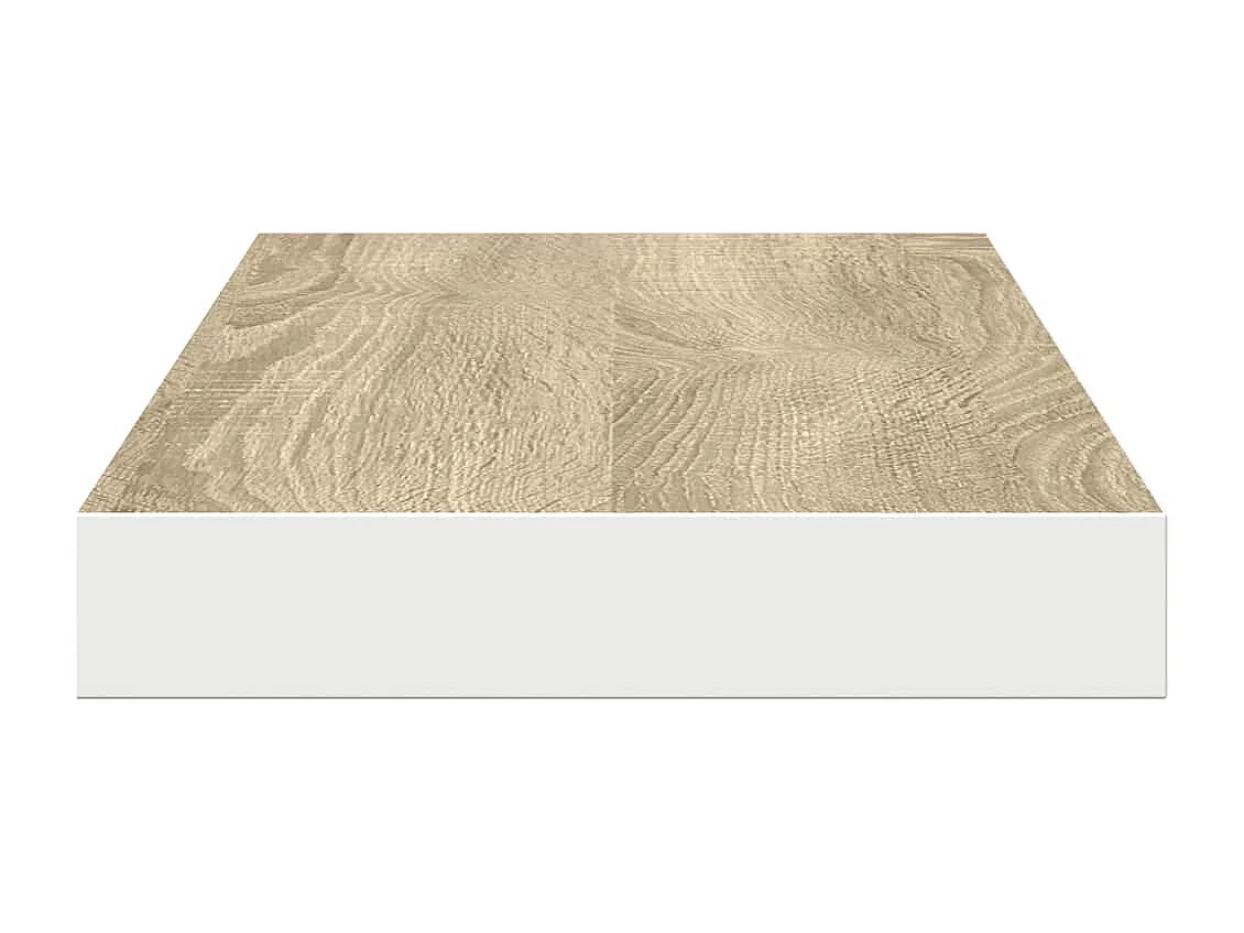 Prateleiras de parede 2 pcs 80x23,5x3,8cm MDF carvalho e branco