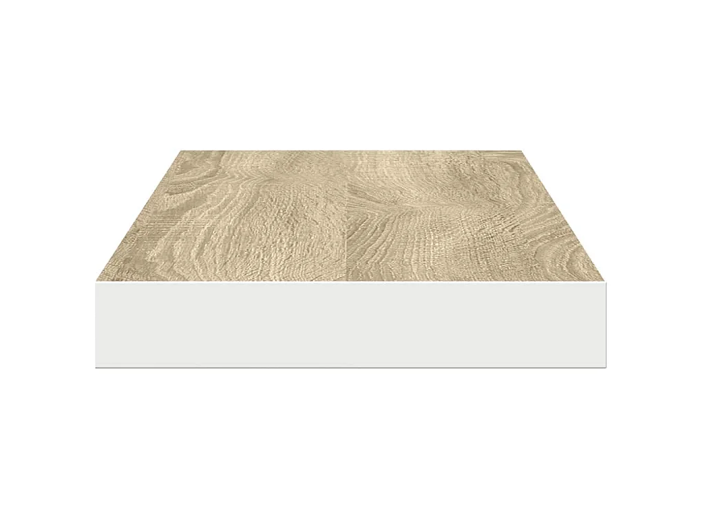 Wandschappen zwevend 2 st 80x23,5x3,8 cm MDF eikenkleurig wit
