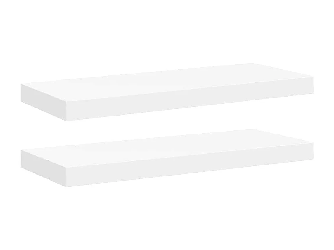 Étagères murales flottantes 2 pcs blanc 60x23,5x3,8 cm MDF