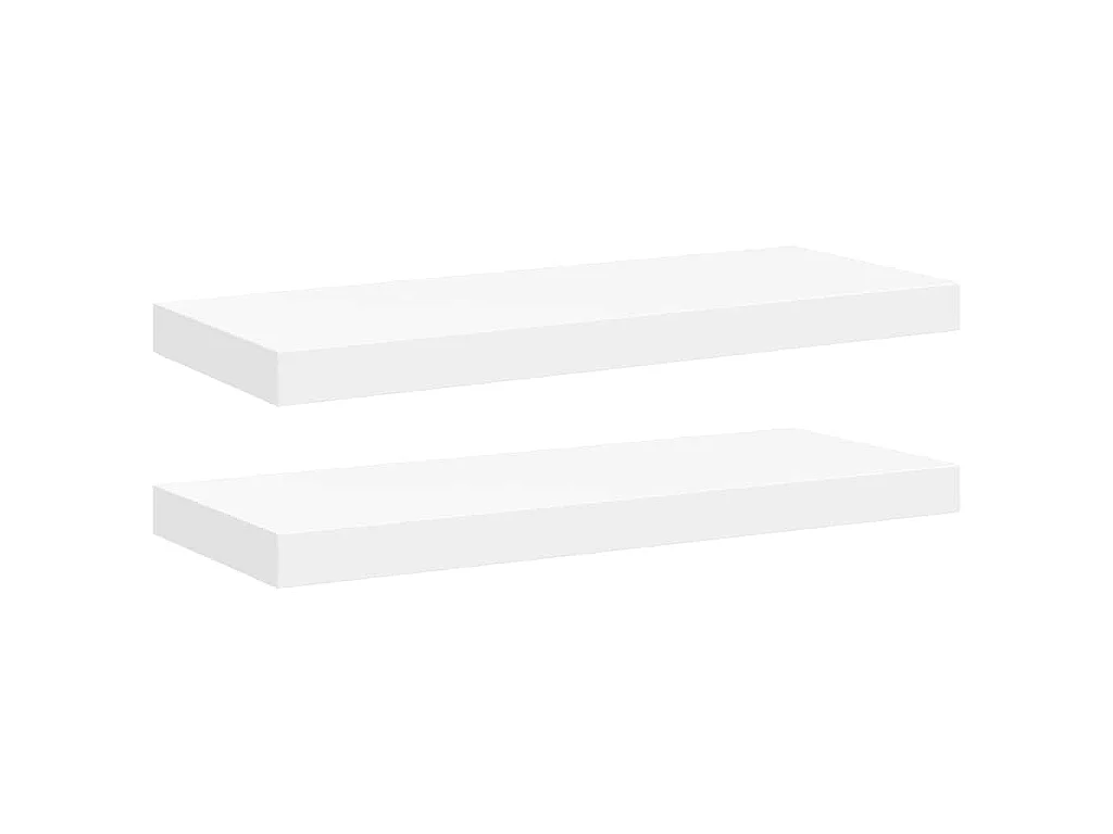 Scaffali a Parete 2 pz Bianchi 60x23,5x3,8 cm in MDF