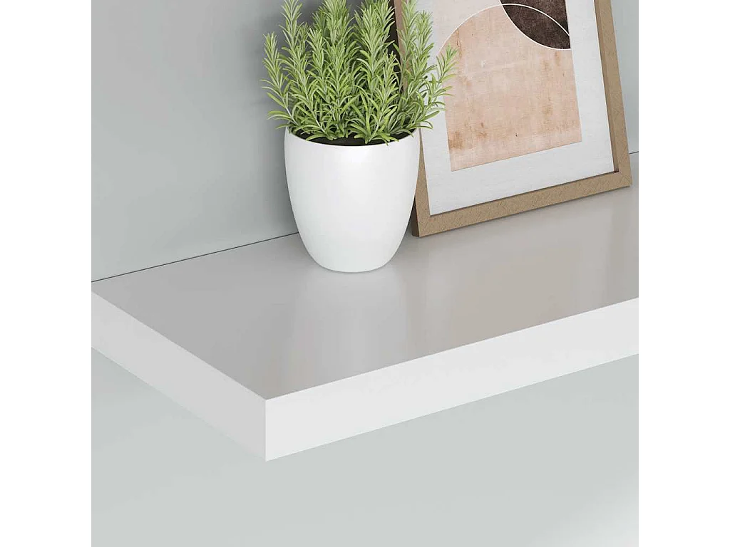 Scaffali a Parete 2 pz Bianchi 60x23,5x3,8 cm in MDF