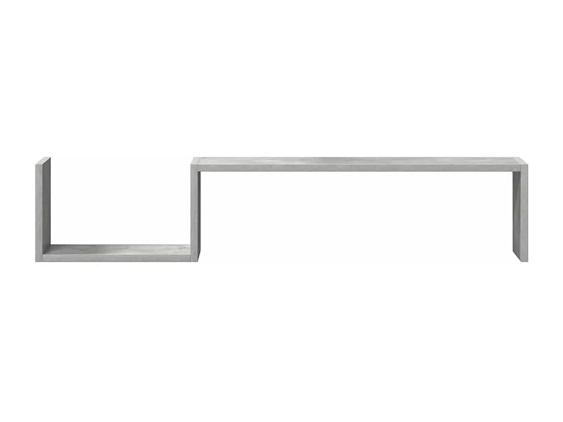 Estantes de parede 2 pcs derivados de madeira cinza cimento