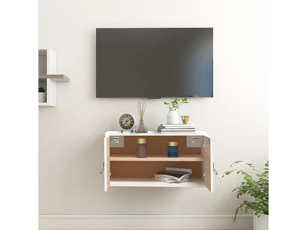 Armoire murale blanc 60x30x30 cm Bois de pin massif