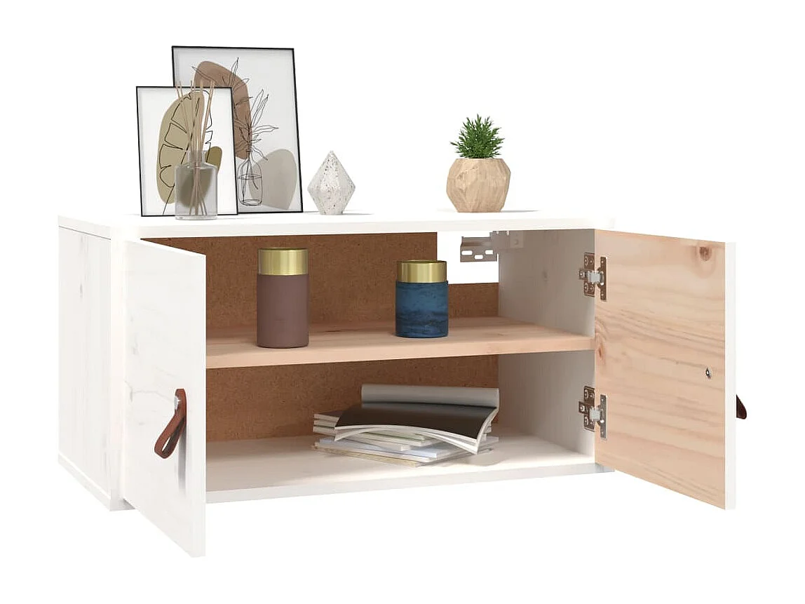 Armoire murale blanc 60x30x30 cm Bois de pin massif
