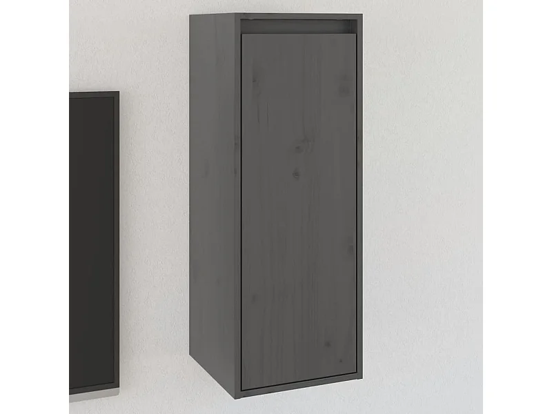 Armario de pared de madera maciza de pino gris 30x30x80 cm