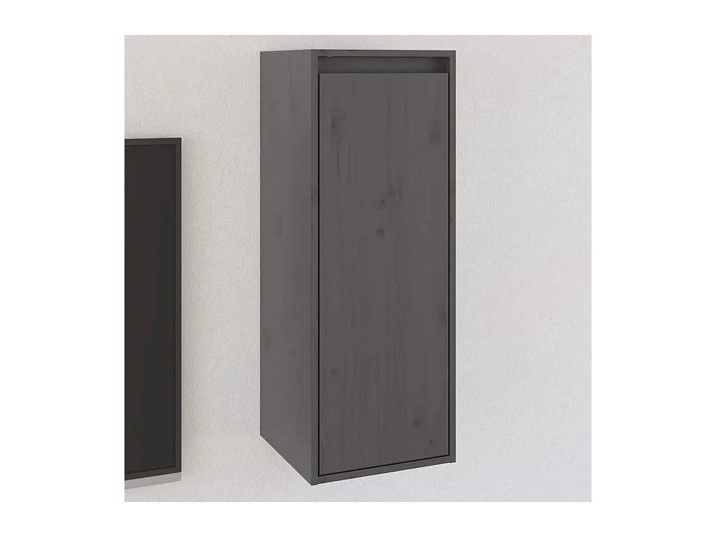 Armoire murale Gris 30x30x80 cm Bois de pin massif