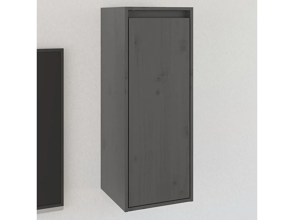 Wandkast 30x30x80 cm massief grenenhout grijs